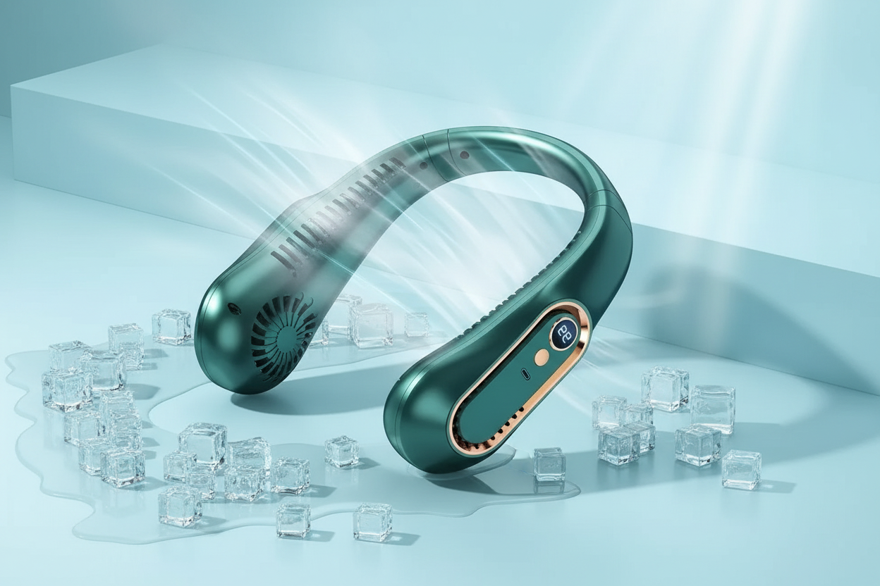 Oakridge Teal Neck Fan Hero Image